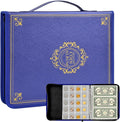 Coin Collection Book Holder for Collectors, 200 Pockets Coins Collecting Album & 30 Sleeves Paper Money Display Storage Case for Currency Collection Supplies (200+30 paper money binder)-Blue