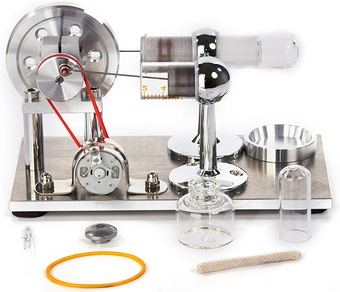 Sunnytech Hot Air Stirling Engine Motor Model Educational Toy Electricity Generator Colorful LED (SC001)