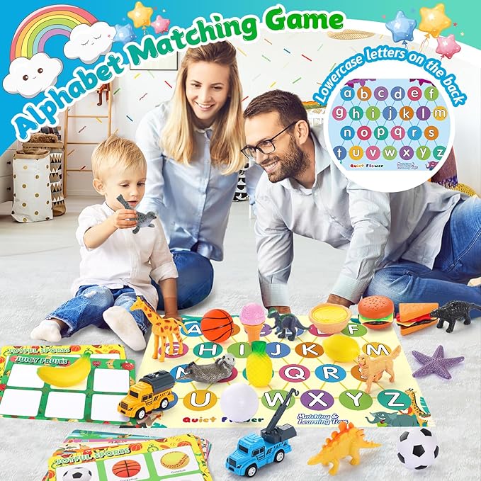 Sorting Toys for Toddlers, Sensory Toys for Kids Age 3 4 5, Boys Girls Montessori Toy, Preschool Learning Activities Education Toys, Alphabet Animal Dinosaur Fruit Vehicle Farm Toys