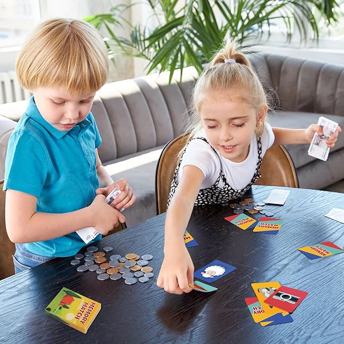 Card Games for Kids Toddlers,Go Fish,Old Maid,Slap Jack and Memory Match,4 Decks in 1 Pack,Fun Educational Gard Games for Family Game Night Table Games,Great Easter Basket Stuffers