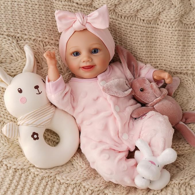 BABESIDE Lifelike Reborn Baby Dolls Sunny -12- Inch Realistic-Newborn Baby Doll Full Body Vinyl Real Life Baby Doll with Toy & Gift for Kids Ages 3+