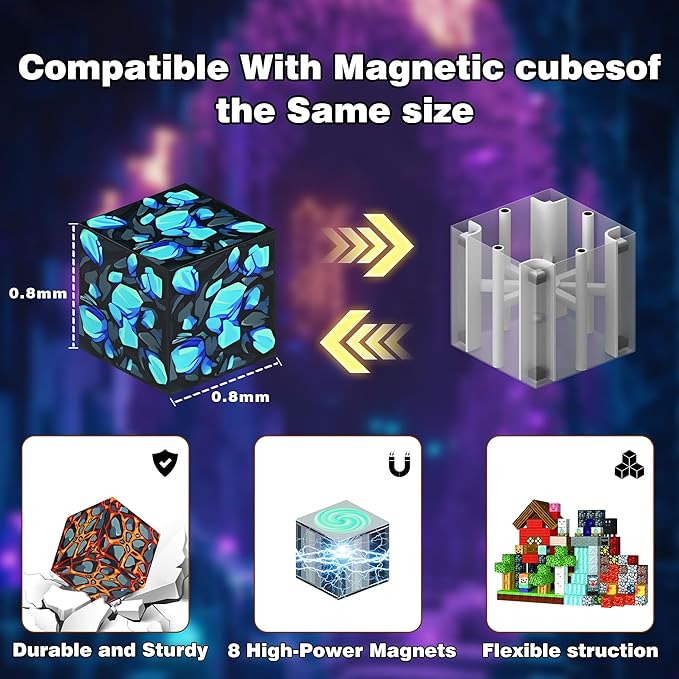 Magnetic Blocks丨150PCS Magnetic Building Blocks for Kids Ages 4-8 丨STEM Sensory Construction Stacking Travel Toys with Magnatiles Cubes Gifts for Boys Girls 3 4 5 6 7 8-12 Years