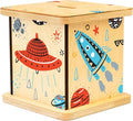 Wooden Piggy Bank for Kids and Adults, Personalized Gift Handmade in USA by BloomOwl, Custom Piggy Bank, Personalized Banks for Kids, Gifts for Baby Boys and Girls (Space)