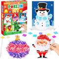 Lonfliness 8PCS Poke-in Craft and Art Kits Kids Christmas No-Mess Fabric Sewing Art Girl Boy 4-12 Puzzle Puncture Painting Santa Snowman Gingerbread Xmas Toy Gift Creative Activity Game Birthday Party