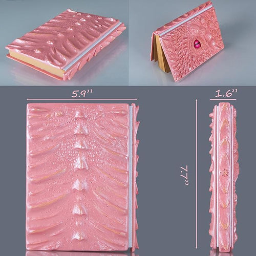 3D Dragon Eye Embossed Journal,Resin Engraving Notebook,Dnd notebook for Dragon Lovers ，Blank Paper,Hardcover Travel Notepad for Writing,Sketchbook,Collection,Gift,Decoration A4 and A5 Size (A5-Pink)