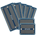 Solderable Breadboard PCB Board Gold-Plated Solder Breadboard for DIY Electronics Projects Apply to Arduino Soldering Projects 3.5"x2.05" (5 Pack + 2 Mini Board, Blue)