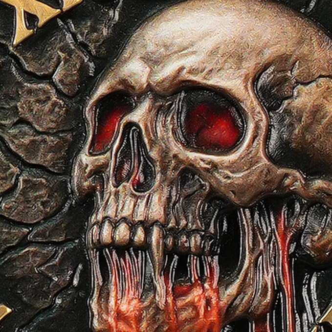 AtSKnSK Memento Mori Coin Momento Mori Coin Skull Coin Stoic Gifts Memento Mori Calendar Living Memento Mori Amor Fati Coin (Crack Time Warning)