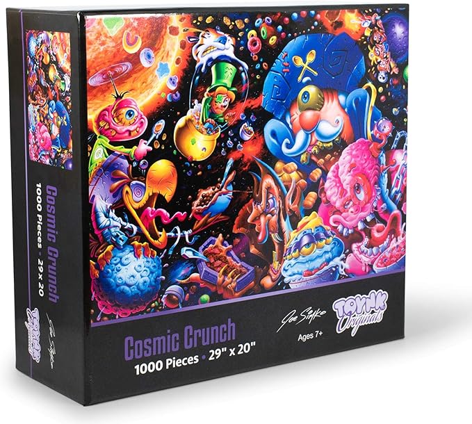 Cosmic Crunch Breakfast Cereal Monster Puzzle by Joe Simko | 1000 Piece Jigsaw Puzzle Toy | Interactive Brain Teaser for Family Game Night | 29 x 20 Inches