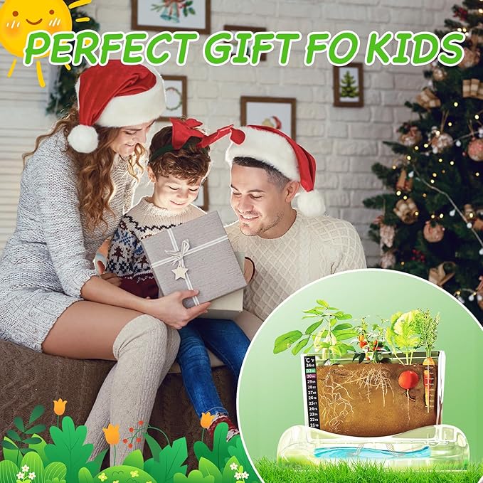 Root Viewer Kit for Kids - Grow Your Own Kids Garden for Boys & Girls - Science STEM Toy & Craft Growing Kits for Ages 6 7 8 9 10 Birthday Easter Gifts for Boy & Girls - Kid Gardening Set