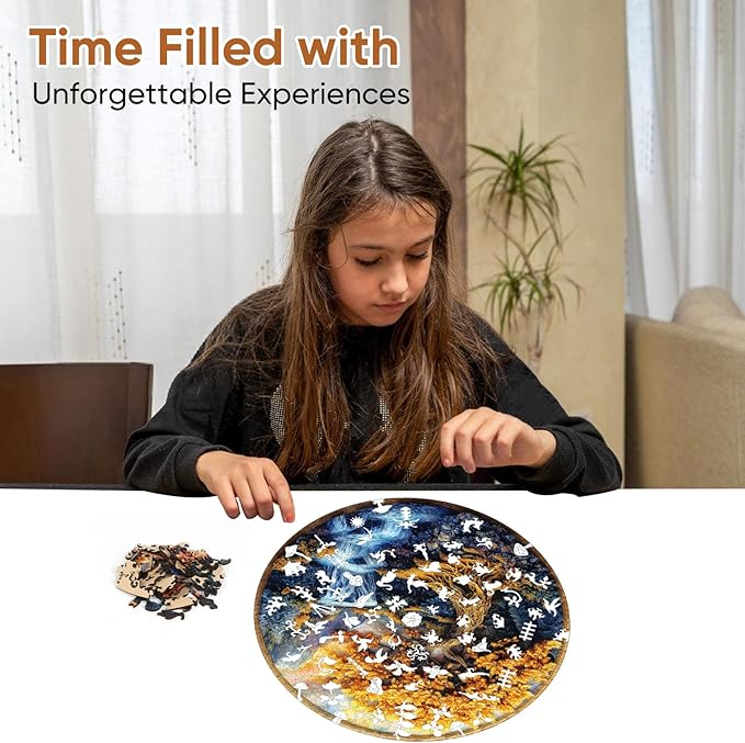 Puzzles for Adults, Tree of Life Waterfall River Wooden Jigsaw Puzzles 200 Pieces Unique Shape Adult Puzzles, Irregular Wood Creative Gift for Adults Family Game(11.2x11.2 in)