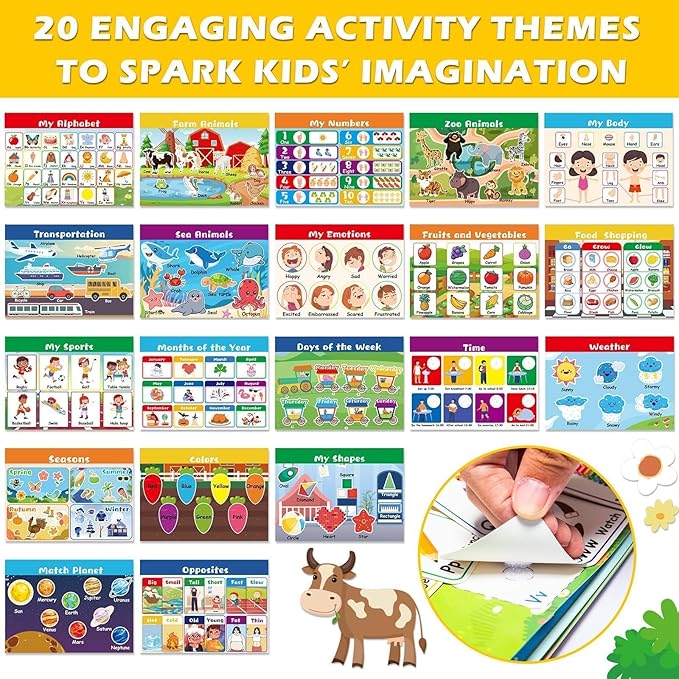 Montessori Busy Book for Toddlers Ages 1-3, My Preschool Learning Activities Book, Montessori Educational Toy for Kids 3 Years Old Homeschool Birthday Christmas Travel Gifts