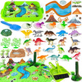 Dinosaur Sensory Bin Toys, 49 Pcs Dinosaur Sandbox Sands Kit with 2.2lb Magic Sand & Dinsoaur Figures,Sandbox with lid, Play Sand Kit, Kid Sensory Bins Birthday Gift for 3 4 5 6 7 8 Years Old
