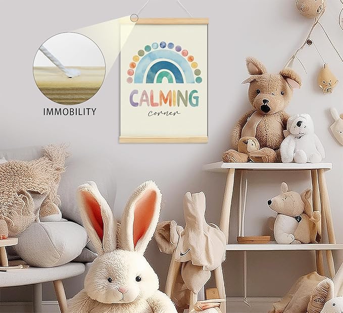 foedor Counseling Office Must Haves Poster Hanger Frame,Rainbow Calming Corner,Mental Health Wall Sign Decor for Home Kids,Mental Health Counselor Gifts,Calming Corner Items for Kids Nursery Baby