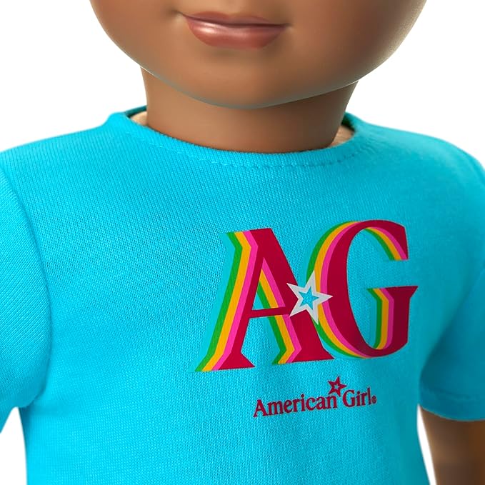 American Girl, Truly Me 18-inch Doll #113 with Brown Eyes, High-Top Curly Dark-Brown Hair, Deep Skin, for Ages 6+