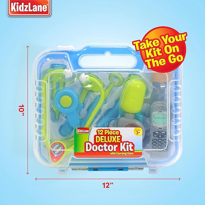 Kidzlane Doctor Kit for Kids - Kids Doctor Playset with Electronic Stethoscope - Kid Doctor Play Set - Pretend Play Doctor Set for Toddlers - Children's Realistic Dr. Kit with Sounds