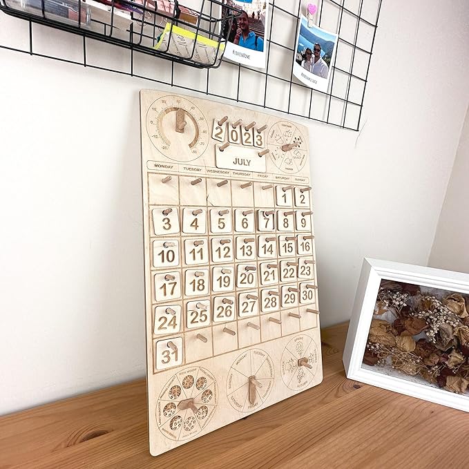 Montessori Calendar, Toddler Calendar, Perpetual Calendar, Classroom calendar, Montessori Learning Calendar, Christmas Gift for Kids