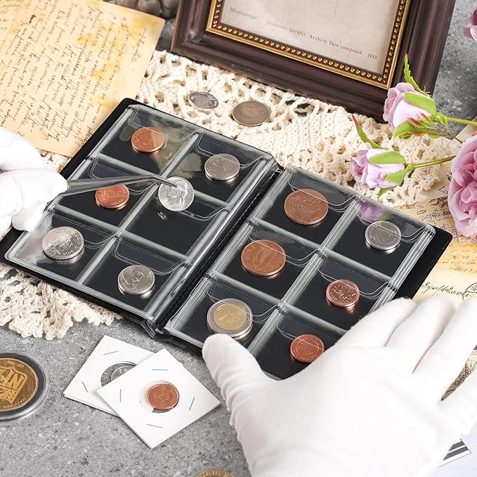 Uncle Paul Coin Album Coin Holder Coin Collection Book for Half Dollar/Small Dollar/50 Pence/Two pounds 60 Pockets CS3706GR