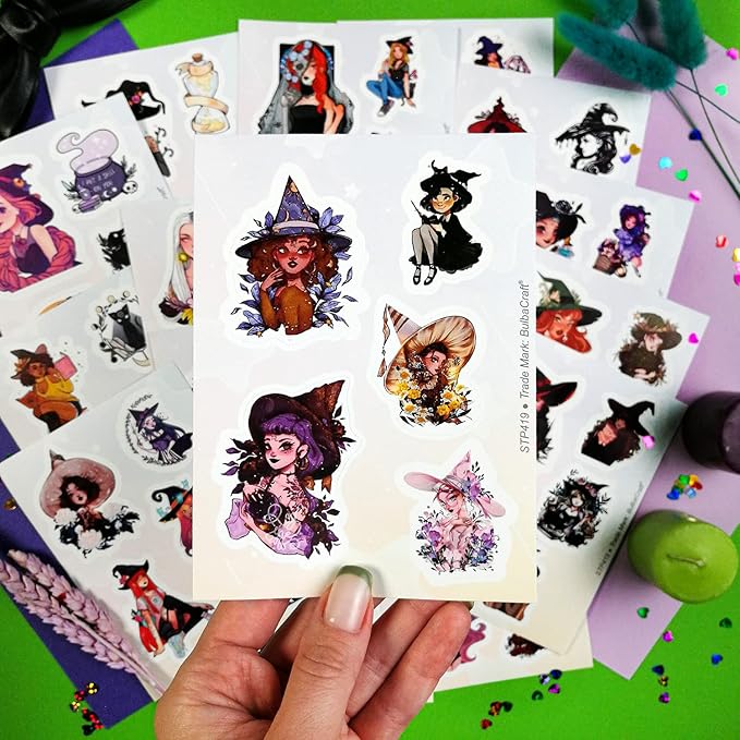 BulbaCraft Witch Stickers, Witchy Stickers, Witchy Gifts, Witch Party Favors, Gifts for Women & Men