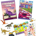 Sticker Book for Kids, 230+ Dinosaur & 134+ Vehicle Stickers & 16 Scenes, Reusable Activity Sheet, Seek and Find Sticker Coloring Pad, for Boys Girls Toddlers Ages 2-4 4-8 Years Old 3-5 6-7