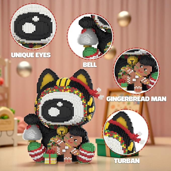 Lucky Cat Micro Building Blocks Set Laegr Animal Model Kits Toys Gift for Adult and Kids 7203 Pieces
