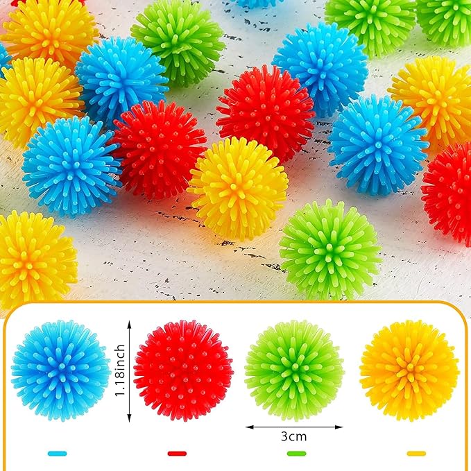 99pcs Fine Motor Skills Counting Sorting Sensory Bin Filler Included 60 Hedge Ball 4 Tweezer 2 Scissor Clip 20Pcs shamrock coins 12 Sorting Cup 1 Storage Bag for Preschool Early Education (Multicolor)