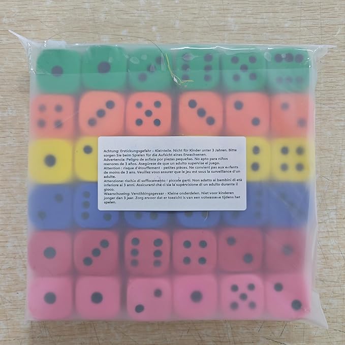 36 Pieces Foam Dice Colorful Cubes Block of Dice with Number Dots for Boy Girl Over 3+, Building, Educational Toys, Math Teaching, Pastime, Party Favors and Classroom Supplies