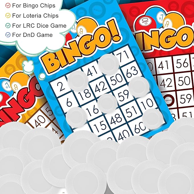 Coopay 600 Pieces Plastic Poker Chips Bingo Chip Bulk Learning Counters Disks Poker Card Game Counting Markers for Math Practice, Game Tokens and Teaching Rewards, 38 mm/ 1.5 Inches (White)