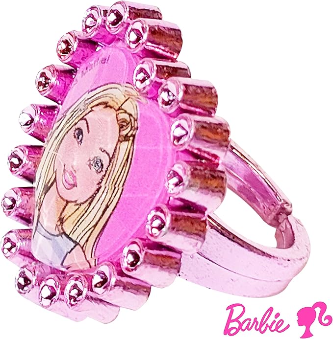 LUV HER Barbie Accessories for Girls 6 Piece Toy Jewelry Box Set with 2 Rings, 2 Bead Bracelets, and Snap Hair Clips Ages 3+