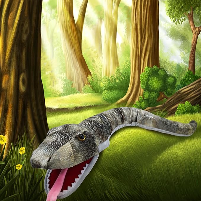 Puppets Hand Puppet Snake Stuffed Puppets,Large Puppet with Movable Mouth Puppet Role Play Story Animal,Soft Stuffed Animal Hand Puppets for Kids Ages 1-3