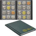 Collection Album 120 Pockets - 3x3cm/1.2x1.2 Inch Coin Holder Book Storage for Money Penny Collectors Green CS0112GR
