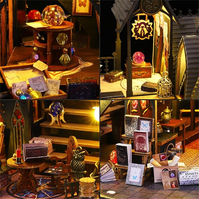 Flever DIY Miniature House Kit, Tiny Home Kit with LED Light, Mini House Build Craft Kits for Adults and Teens, Home Decor Creative Gift for Family/Friends (Luna Magic House)