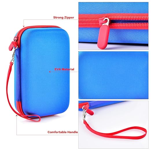 casmilee Case Compatible with Giiker Super Slide Brain Games, Brain Teaser Puzzles Organizer Storage Bag, Flow Slider Puzzle Game Holder (Blue)
