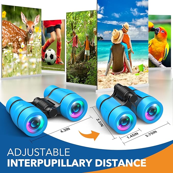 Toys for Boys Ages 3-7: LET'S GO! Kids Binoculars with Bird Watching Manual for 4 5 6 7 Year Old Boys Girls Outdoor Toy for Kid Ages 4-6 Camping Telescope Toddler Birthday Gift Stocking Stuffers