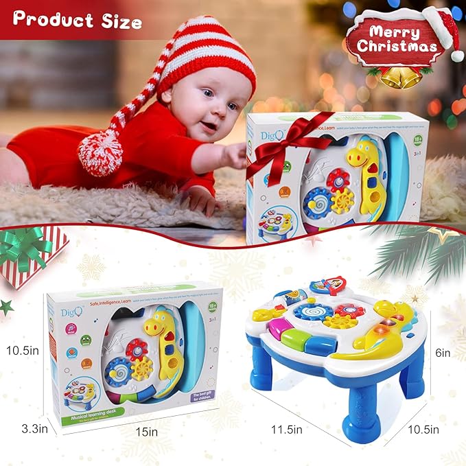 Music Baby Activity Center Toy 12-18 Months Activity Table Baby Toys 12 to 18 Months Early Learning 12 Month Old Toddlers Christmas Birthday Gifts for 1 2 3 Year Old Infant Kids