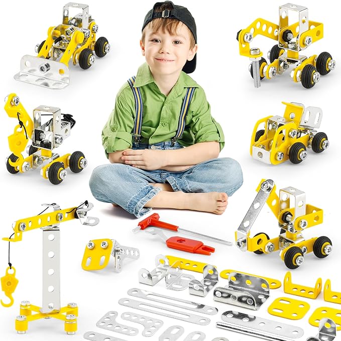 Erector Sets for Kids Ages 8-12,6 Nano Engineering Toys for Kids 5-7,Metal Building Construction Model kit,DIY STEM Building Blocks Gift for Boys & Girls(273pcs)