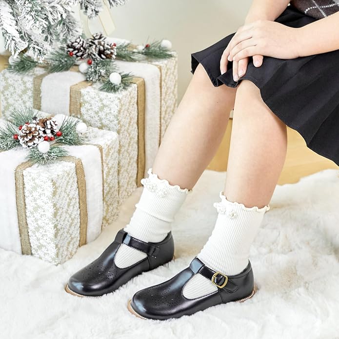 Felix & Flora Toddler Little Girl Mary Jane Dress Shoes - Ballet Flats for Girl Party School Shoes