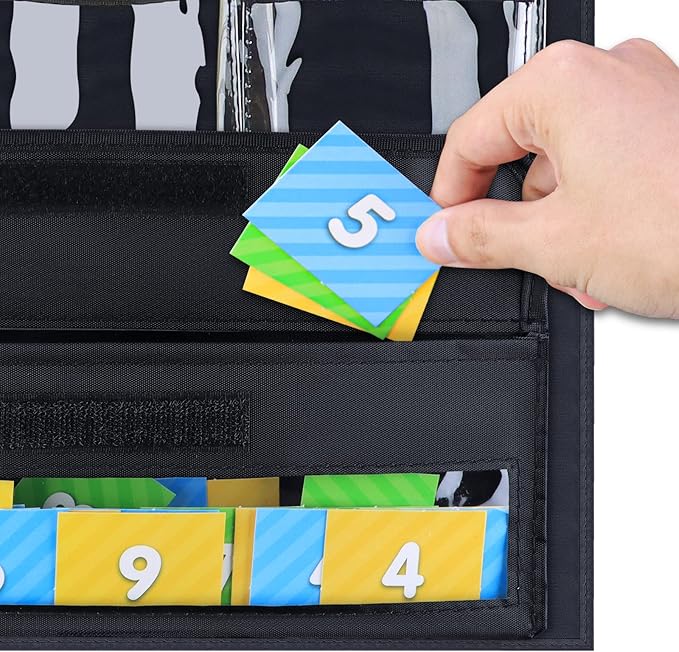 Eamay Counting Caddy & Place Value Pocket Chart for Classroom and Homeschool(Black)