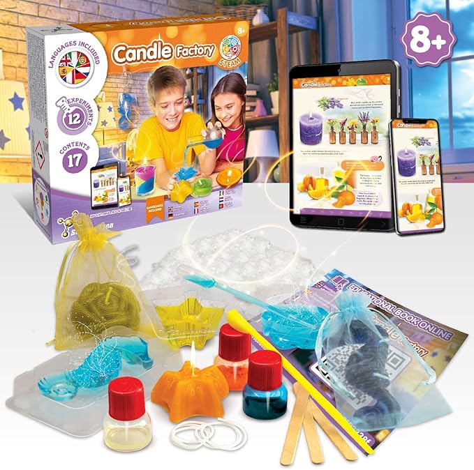 Science4you Candle Kit for Kids - Make Your Own Candles with This Unique Candle Making Kit for Children with 12 Science Experiments for Kids Age 8+