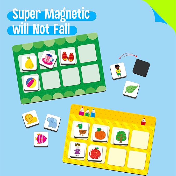 SpriteGru Magnetic First Word Matching Game, Funny Words Learning Game, Race to Collect Your Lists Educational Toy for Boys & Girls at Home