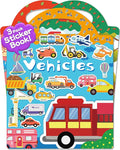 Benresive Reusable Sticker Book for Toddlers 2-4 Years, 3 Sets Travel Stickers for Kids, Waterproof Sticker Books for Toddlers 1-3, Crafts Activities for Todddlers 1-3 2-4 3-5