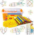 Straw Constructor STEM Building Toys 800 pcs-Colorful Interlocking Plastic Enginnering Toys- Fun- Educational- Safe for Kids- Develops Motor Skills-Construction Blocks- Best Gift for Boys and Girls