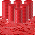Coopay 500 Pieces Plastic Learning Counters Disks Bingo Chip Counting Discs Markers for Math Practice and Poker Chips Game Tokens Kids Reward, 1 Inch (Red)