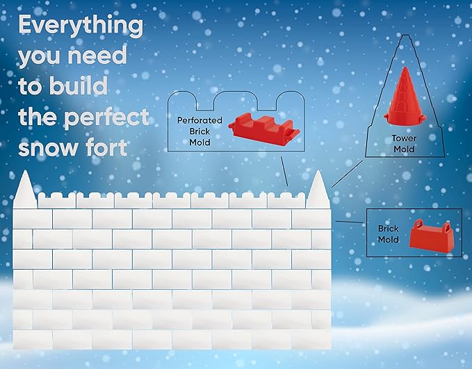 Superio Sandcastle Building Kit – Sand Castle Molds, Sand Toys, and Beach Essentials for Kids and Adults – Snow Brick Maker, Igloo Snow Block Form for Snow Forts or Sandbox Play – Outdoor Fun