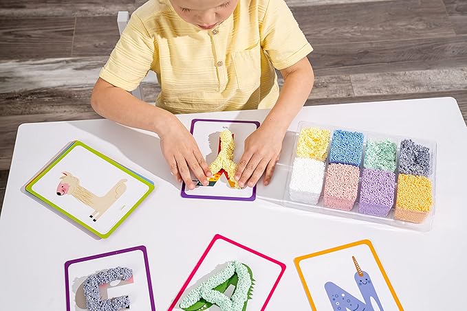 Educational Insights Playfoam Shape & Learn Letter Sounds: Flash Card Set, Preschoolers Learn to Write, Sensory Toys, Ages 3+