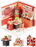 Rolife Super Creator Series, DIY Mini Panda Hot Pot Dollhouse House Kit, Bulid Scenary for Action Collectible Figures, Creative Gifts for Women Adults