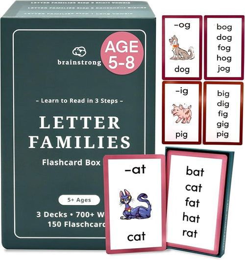 1150 Phonics and Sight Words | Ages 5-8 | 350 Learn to Read Flashcards | Boost Reading Ability | Kindergarten 1st 2nd Grade | Beginning to Advanced Words | Brainstrong Premium 2 Box Set