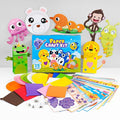 DINSUMRUG 20 Animal Arts & Crafts Kit for Kids 4-6, All-Inclusive Toddler Craft Box with Paper Plates, Puppets, Fun Activities, Tigers, Lions (134 Characters) (Animal)