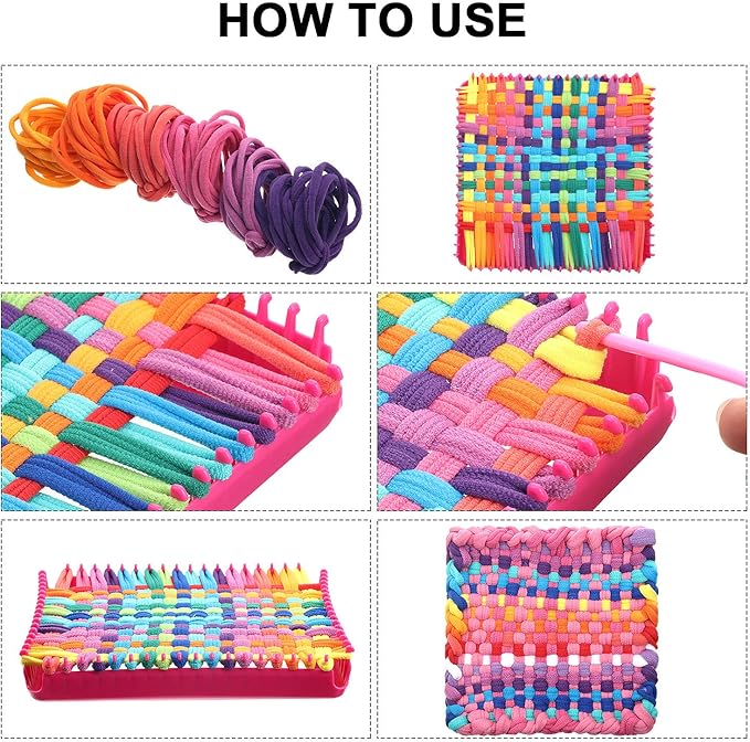 12 Colors Potholder Weaving Loom Loops Bulk Weaving Craft Loops with Multiple Colors for DIY Crafts Supplies Compatible with 7 Inch Weaving Loom(96 Pieces)