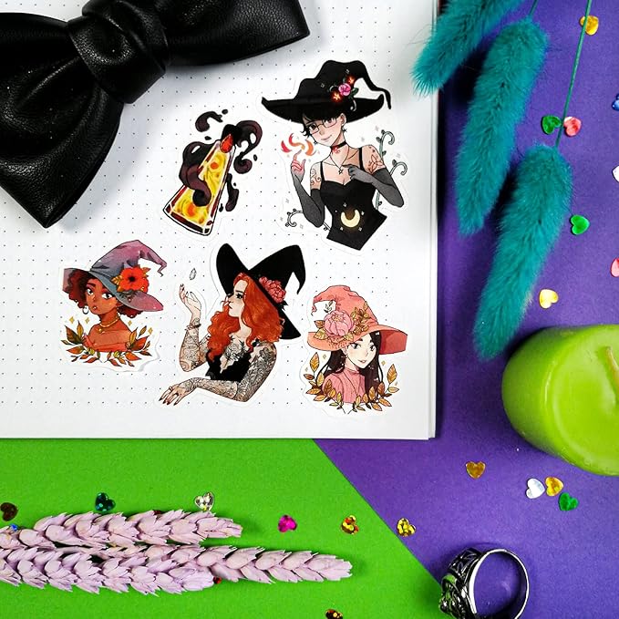 BulbaCraft Witch Stickers, Witchy Stickers, Witchy Gifts, Witch Party Favors, Gifts for Women & Men