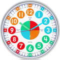 OWLCONIC Telling Time Teaching Clock for Kids - Educational Analog Wall Clock for Bedrooms, Playroom, Classroom Learning - Silent Kids Wall Clock for Learning to Tell Time